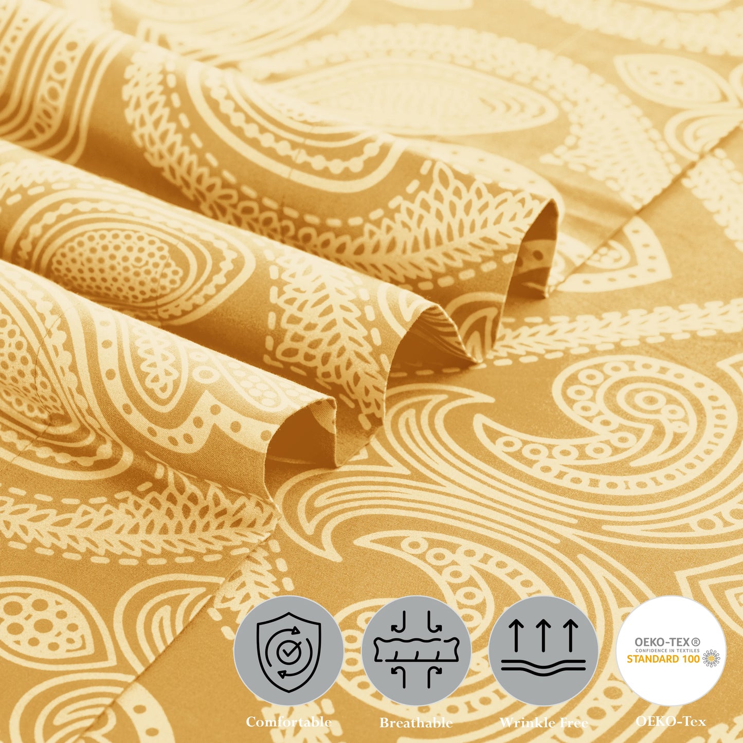 Lux Decor 4-Piece Paisley Bed Sheet Set