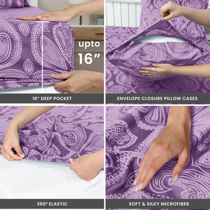 Lux Decor 4-Piece Paisley Bed Sheet Set
