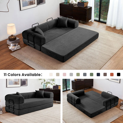 79'' Boneless Couch Foldable Convertible Futon