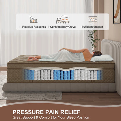 12" Gel Memory Foam Hybrid Pocket Spring Mattress