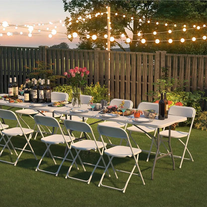 12 Pack White Folding Chairs, Indoor Outdoor Events