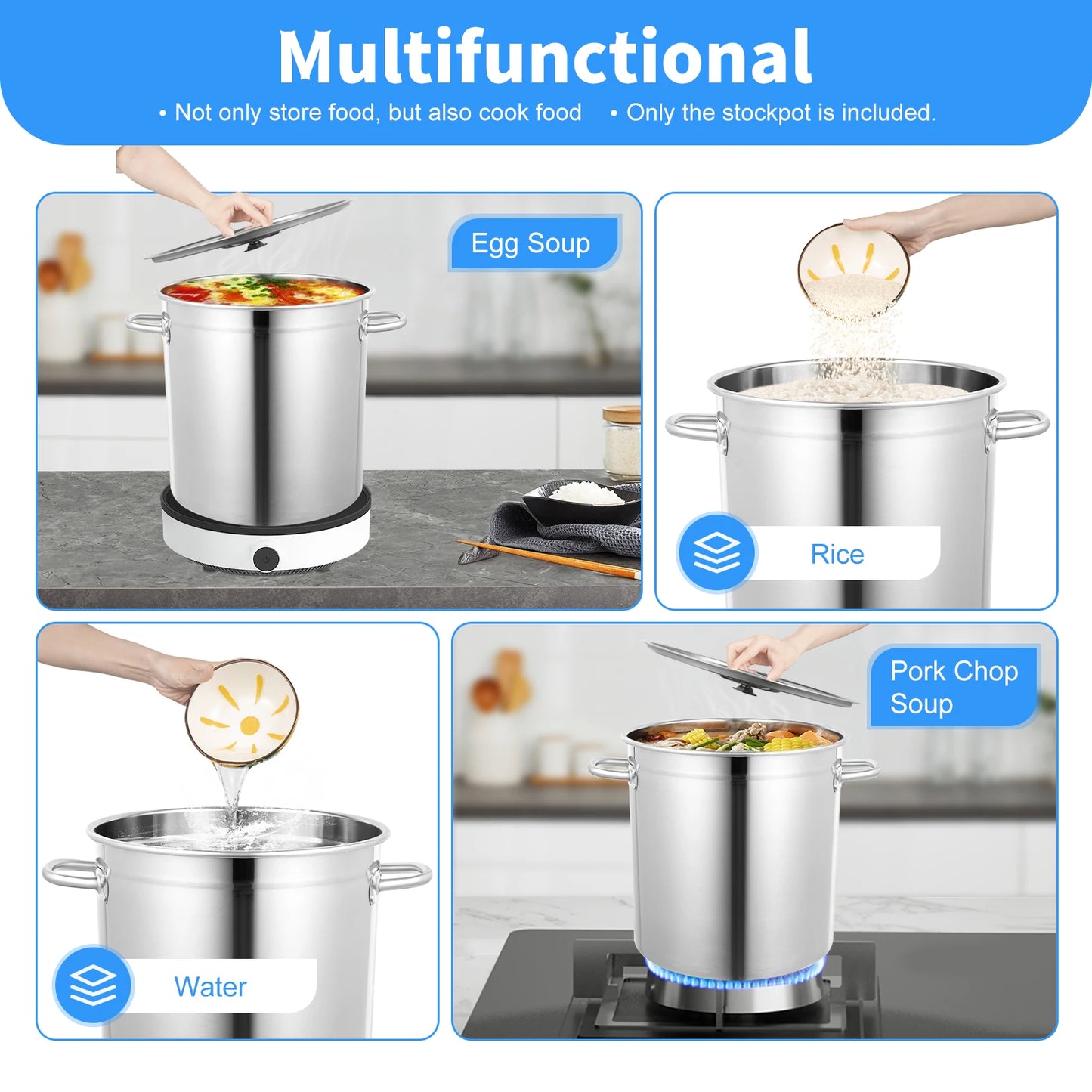 35/50/70L Soup Pot with Cover&Handles