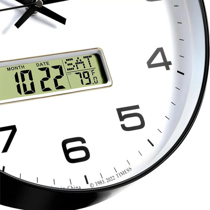 TIMESS Calendar Wall Clock,3 Sizes 4 Colors Optional