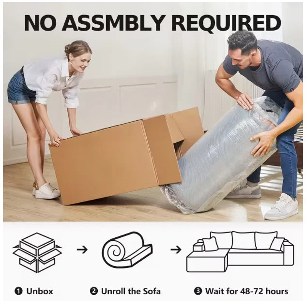 109" Modern Cloud L-Shaped 3-Seater