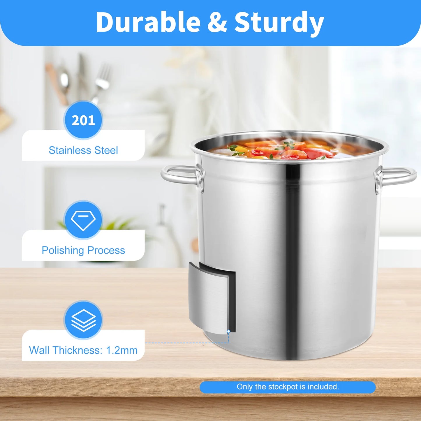 35/50/70L Soup Pot with Cover&Handles