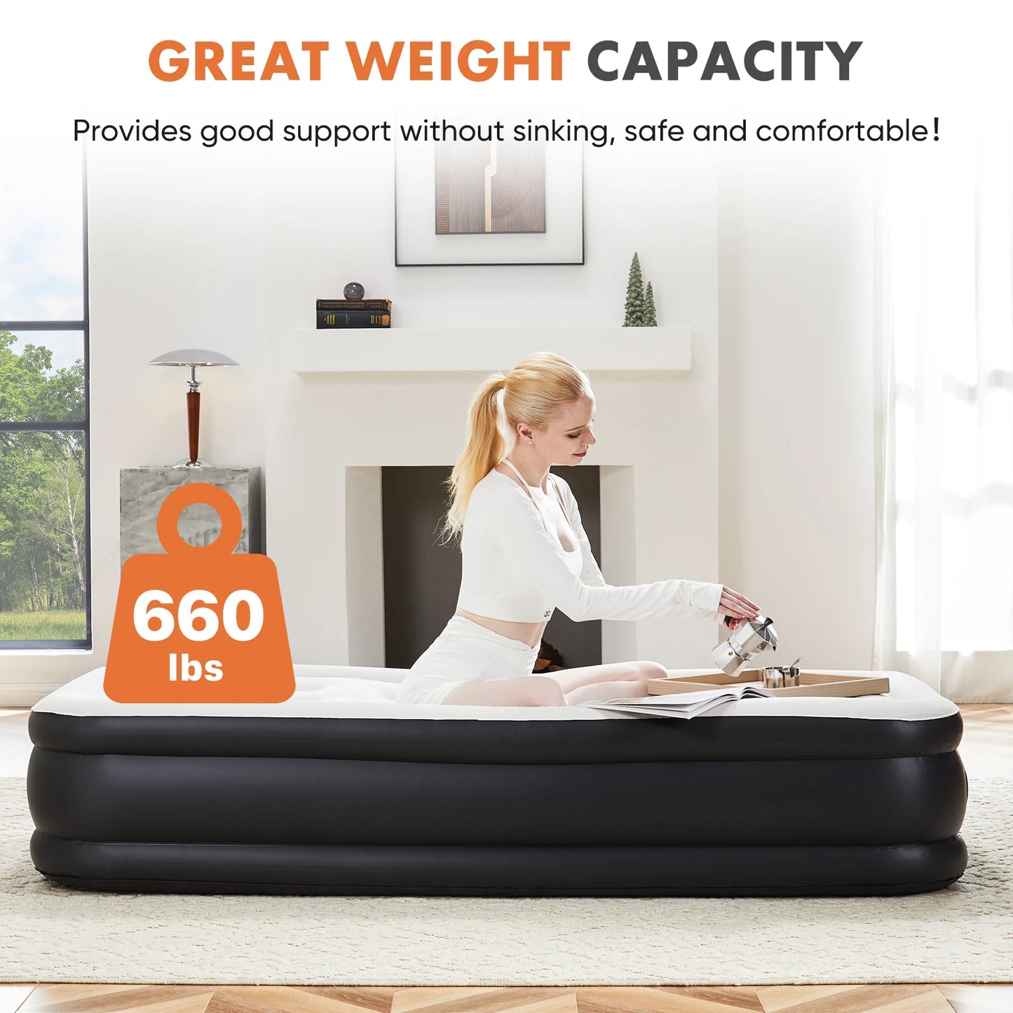 JHK Queen Twin Size Air Mattress Blow Up