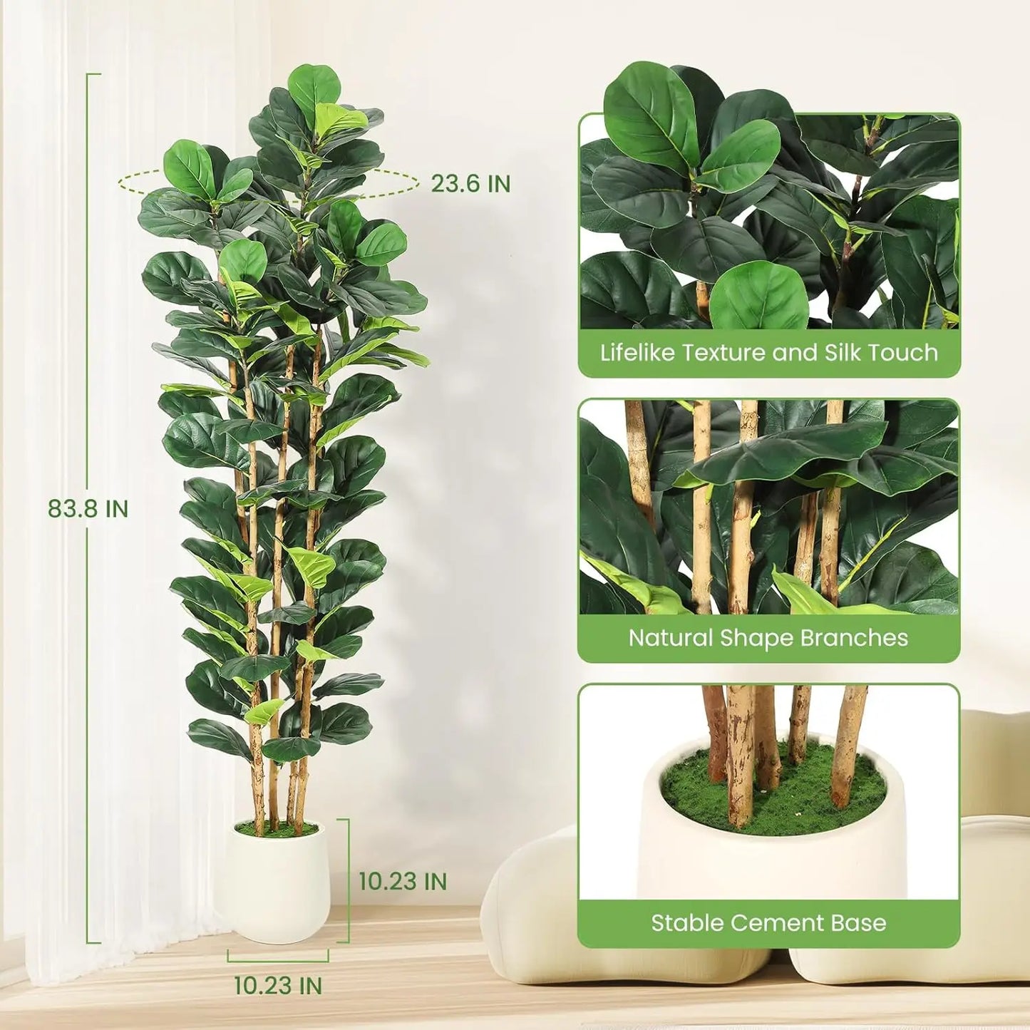 5/6/7 FT Artificial Fiddle Leaf Fig Tree