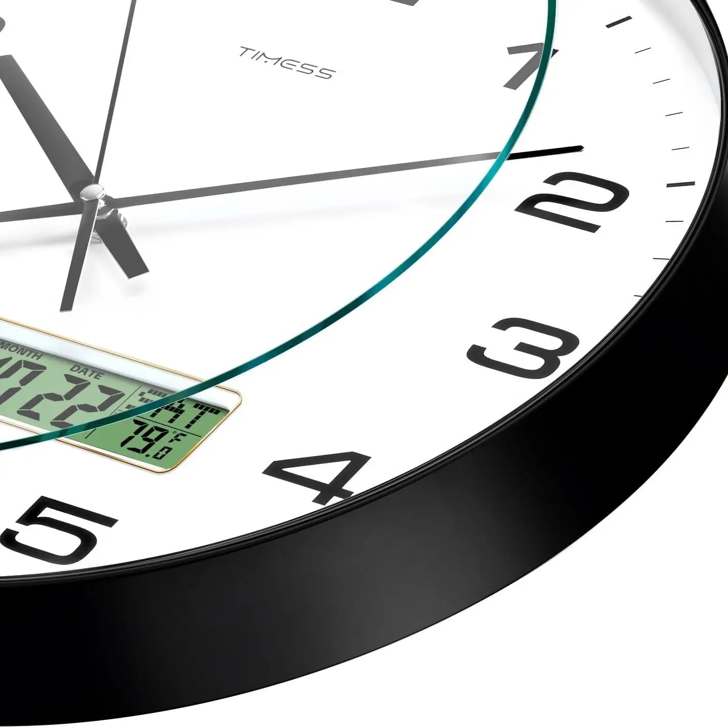 TIMESS Calendar Wall Clock,3 Sizes 4 Colors Optional