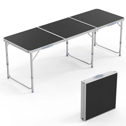 VINGLI 4FT White Folding Table Adjustable Height