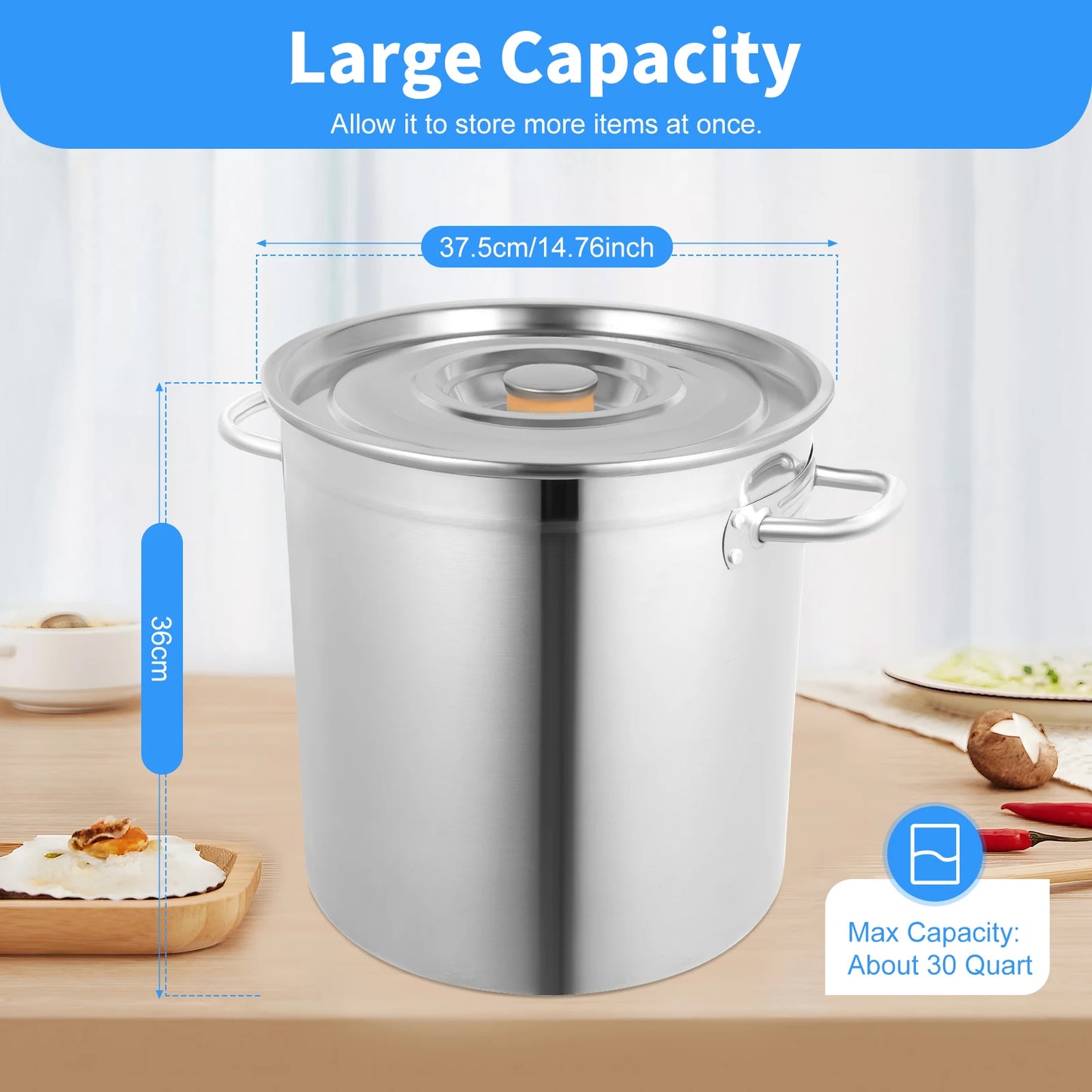 35/50/70L Soup Pot with Cover&Handles