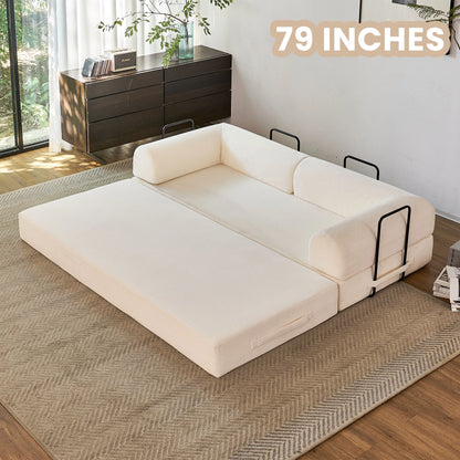 79'' Boneless Couch Foldable Convertible Futon