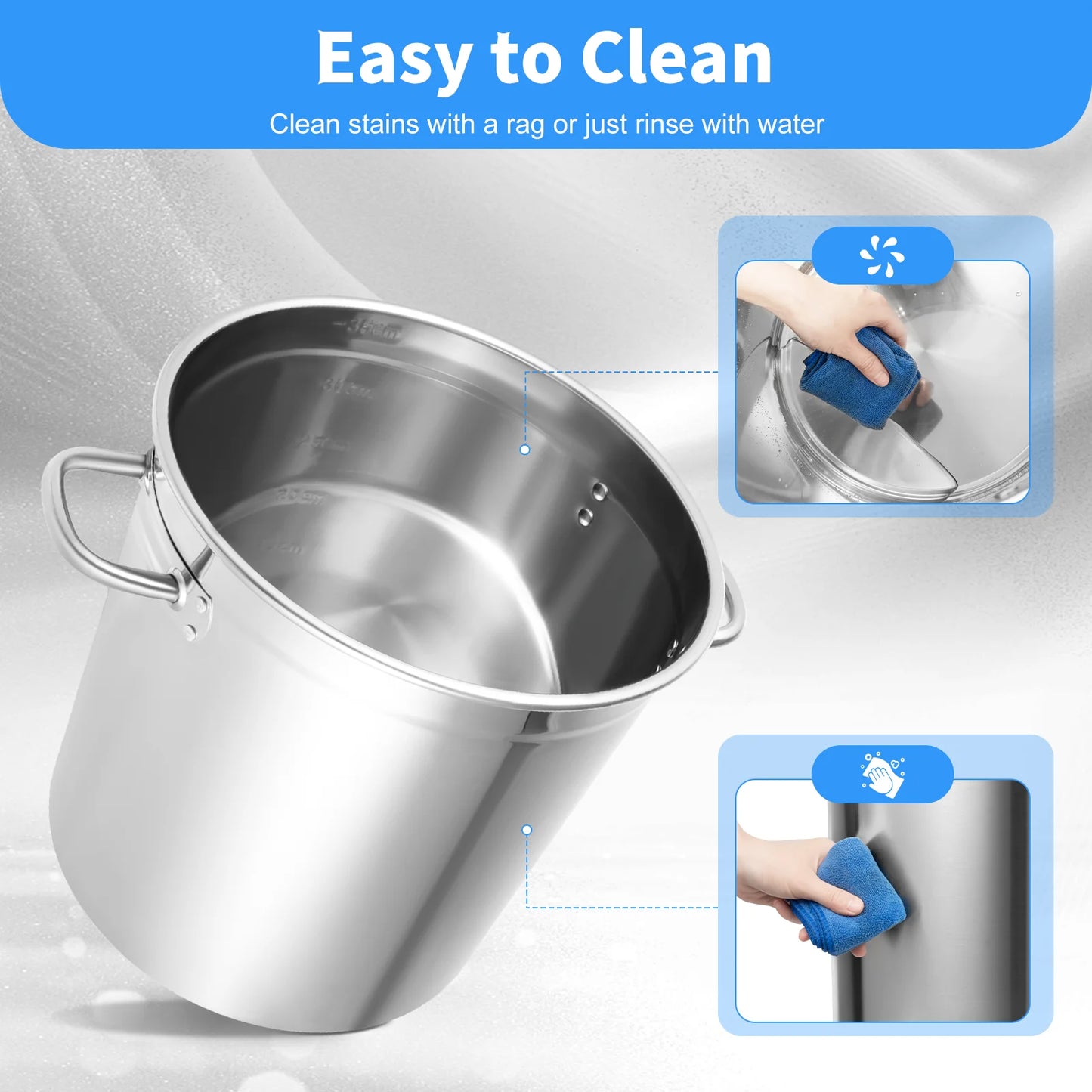 35/50/70L Soup Pot with Cover&Handles