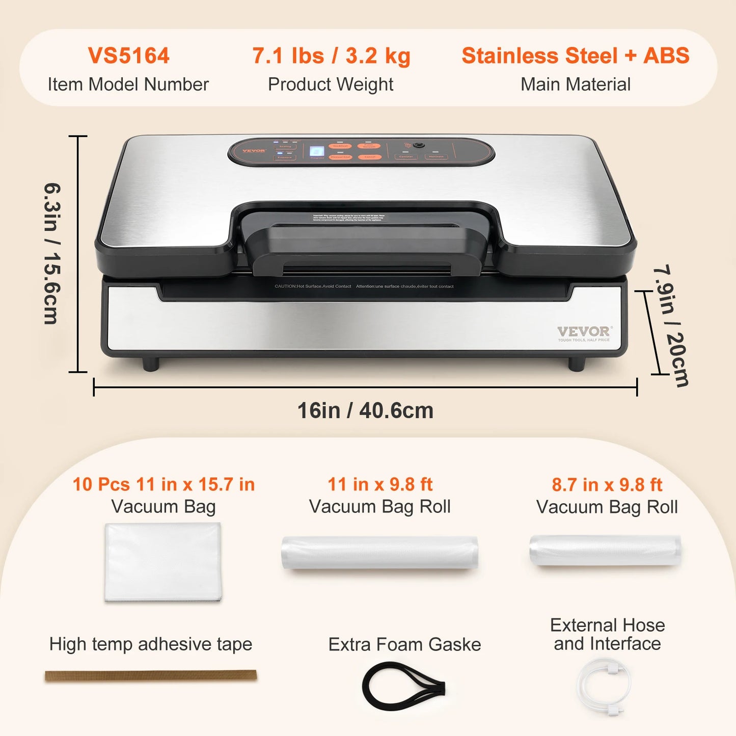 SucceBuy 90Kpa 130W Vacuum Sealer Food Packaging Machine