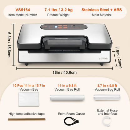 SucceBuy 90Kpa 130W Vacuum Sealer Food Packaging Machine