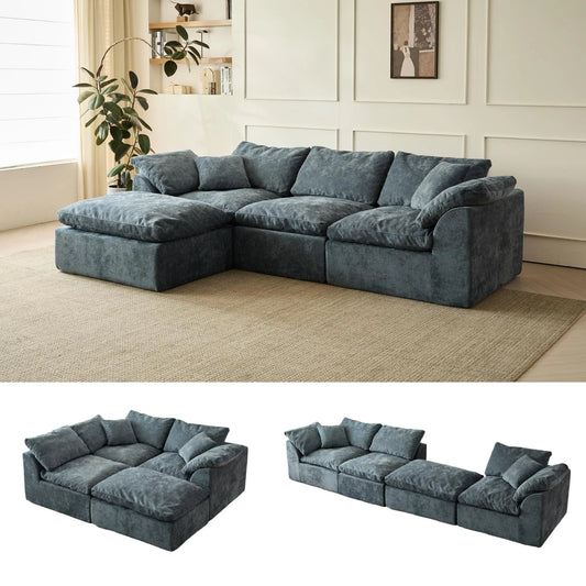 109" Modern Cloud L-Shaped 3-Seater