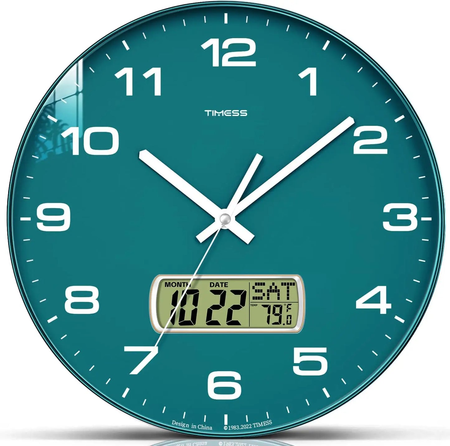 TIMESS Calendar Wall Clock,3 Sizes 4 Colors Optional