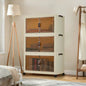 3/4/5-Tier Foldable Storage Cabinet with Lids & Wheels
