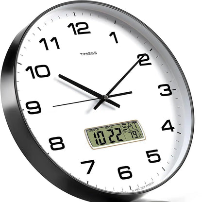 TIMESS Calendar Wall Clock,3 Sizes 4 Colors Optional
