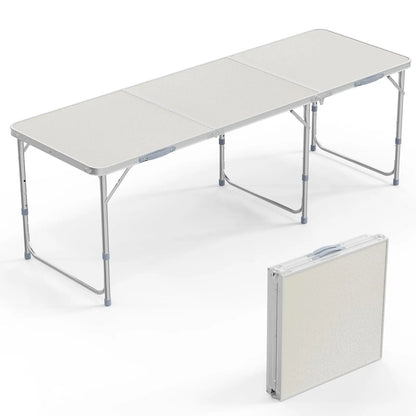 VINGLI 4FT White Folding Table Adjustable Height
