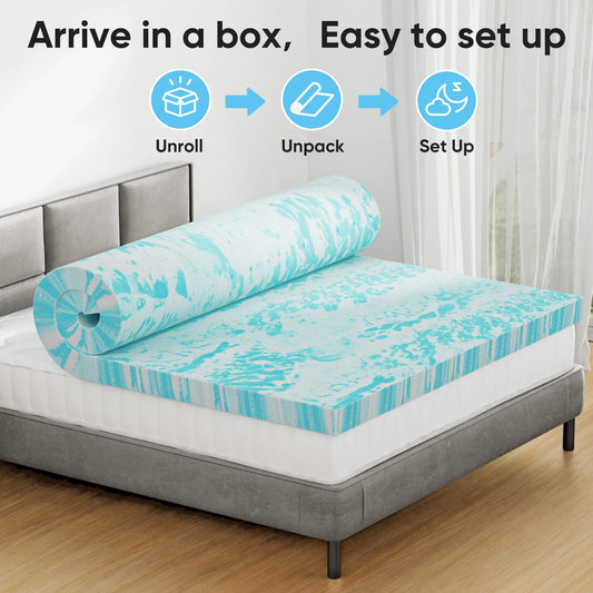 JHK 2-3 Inch Memory Foam Mattress
