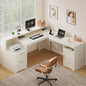 63 L Shaped Desk with Storage Drawers