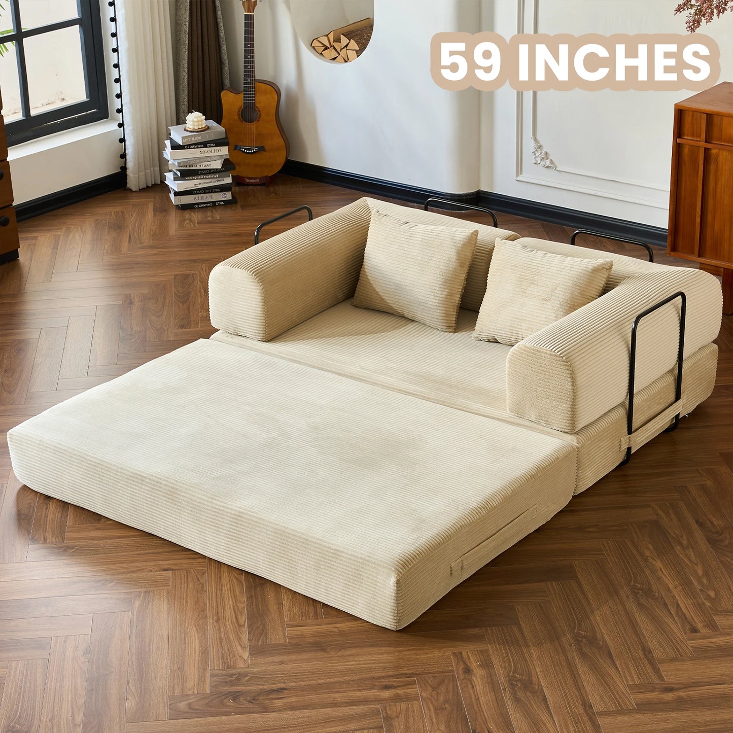 79'' Boneless Couch Foldable Convertible Futon
