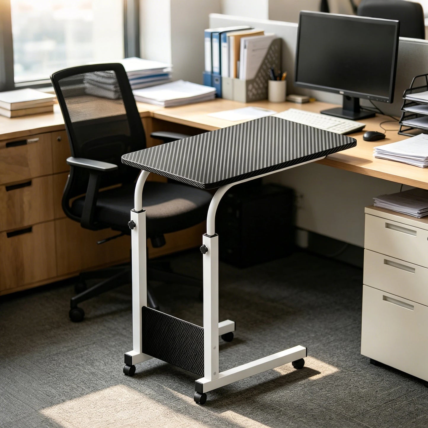 Portable Height Adjustable Rolling Laptop Cart