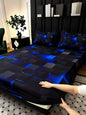 3pcs Cool Technology Digital Printing Material Plaid Fitted Sheet