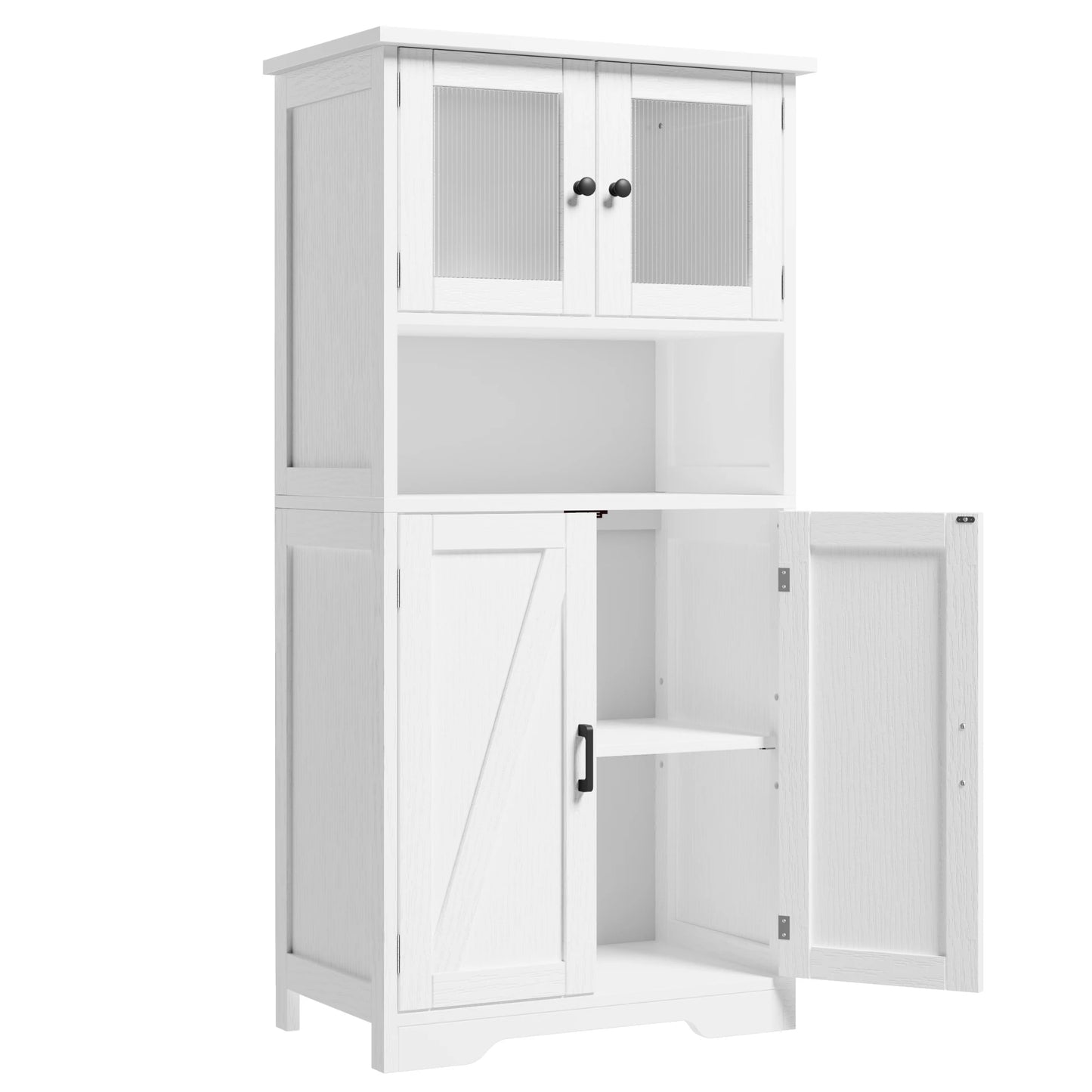 Free Standing Kitchen Pantry Cupboard with 4 Doors