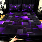 3pcs Cool Technology Digital Printing Material Plaid Fitted Sheet