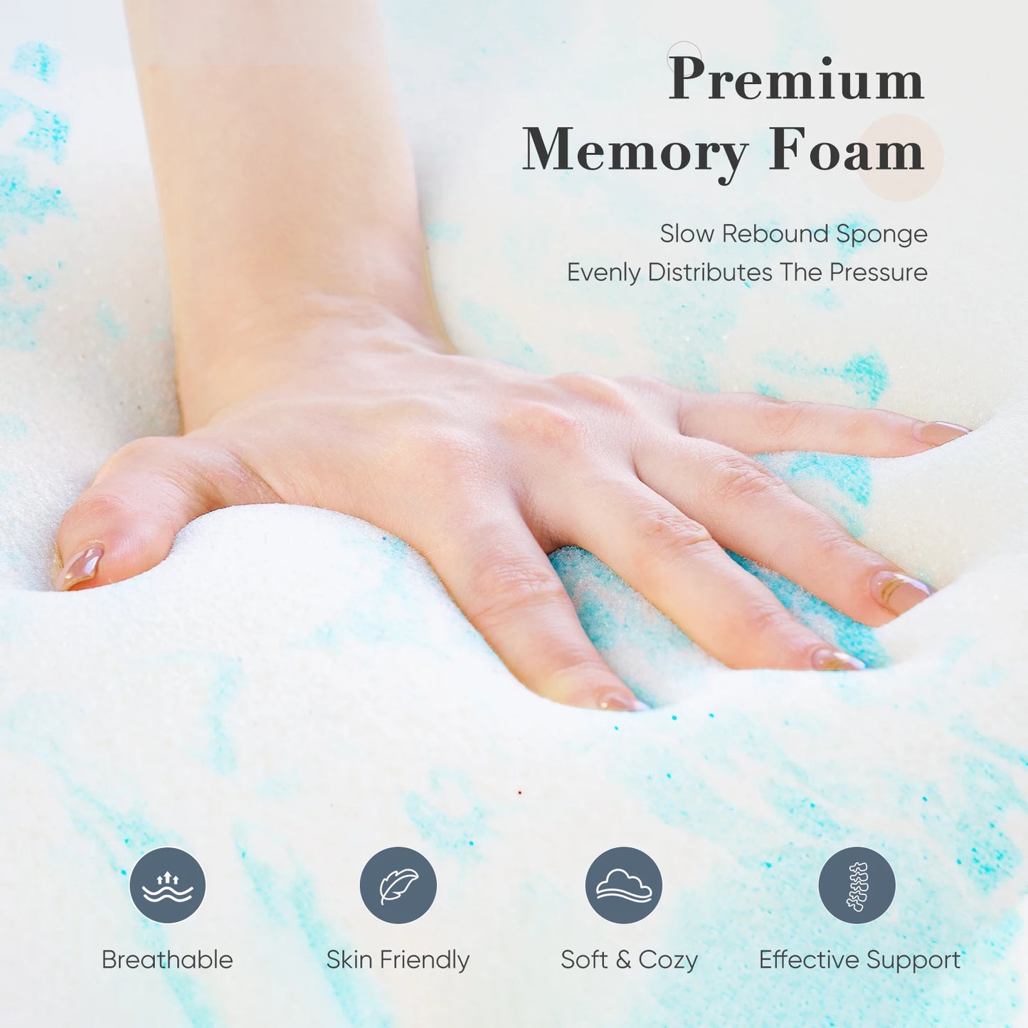 JHK 2-3 Inch Memory Foam Mattress
