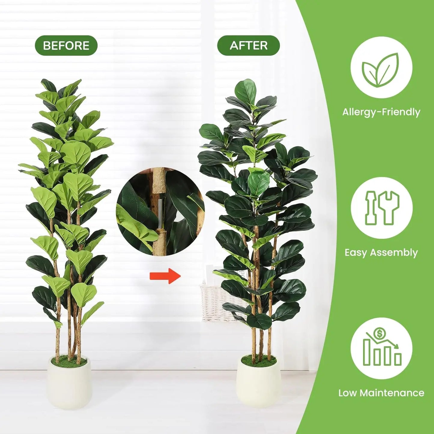 5/6/7 FT Artificial Fiddle Leaf Fig Tree