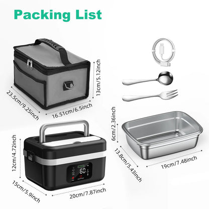 8000mAh Rechargeable Timer Automatic Heating Lunch Box