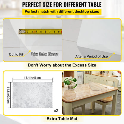 SucceBuy 1.5mm2mm PVC Table Cloth Transparent