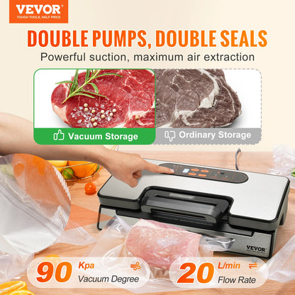 SucceBuy 90Kpa 130W Vacuum Sealer Food Packaging Machine