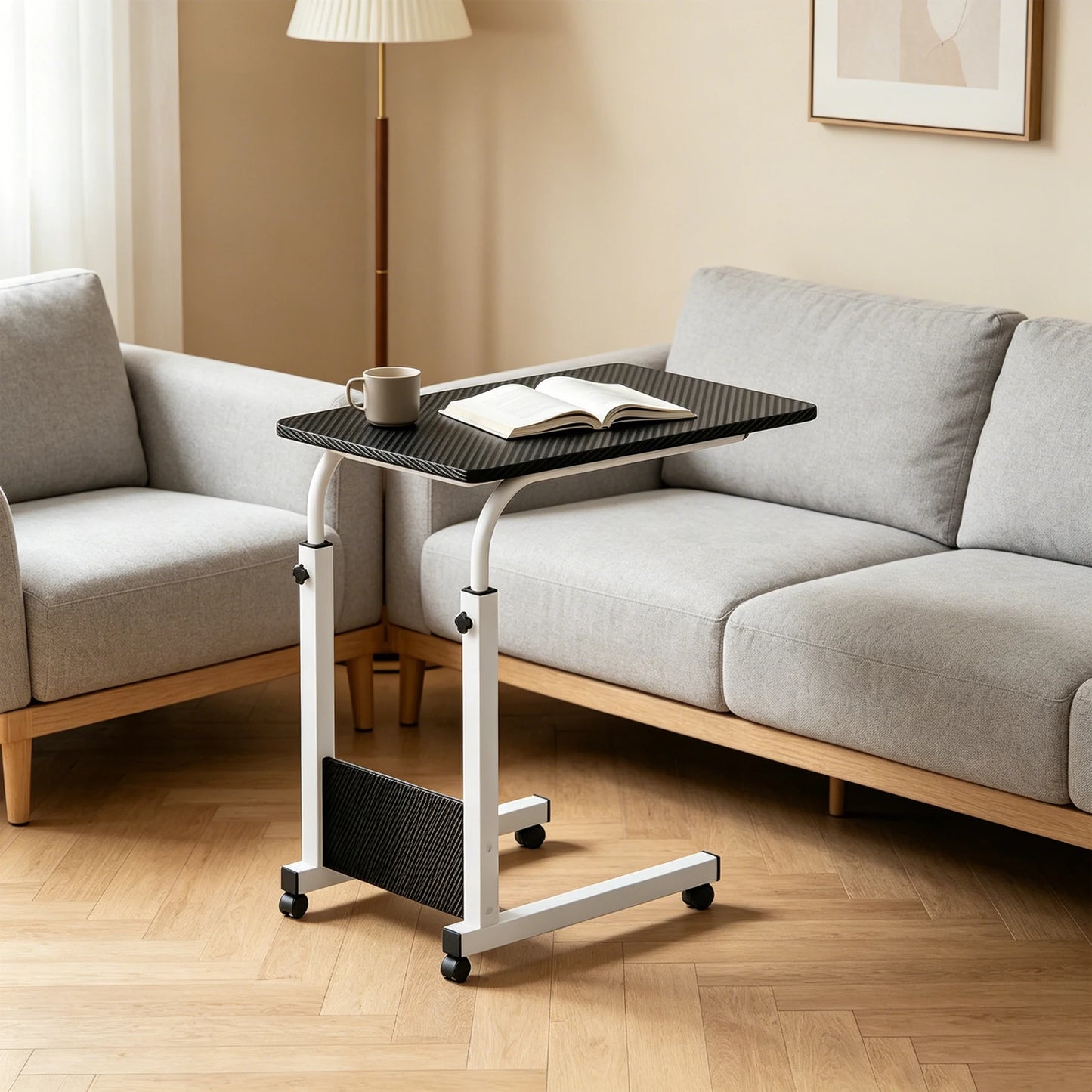 Portable Height Adjustable Rolling Laptop Cart