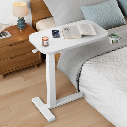 Height-Adjustable Rolling Computer Cart with Cup Holder,