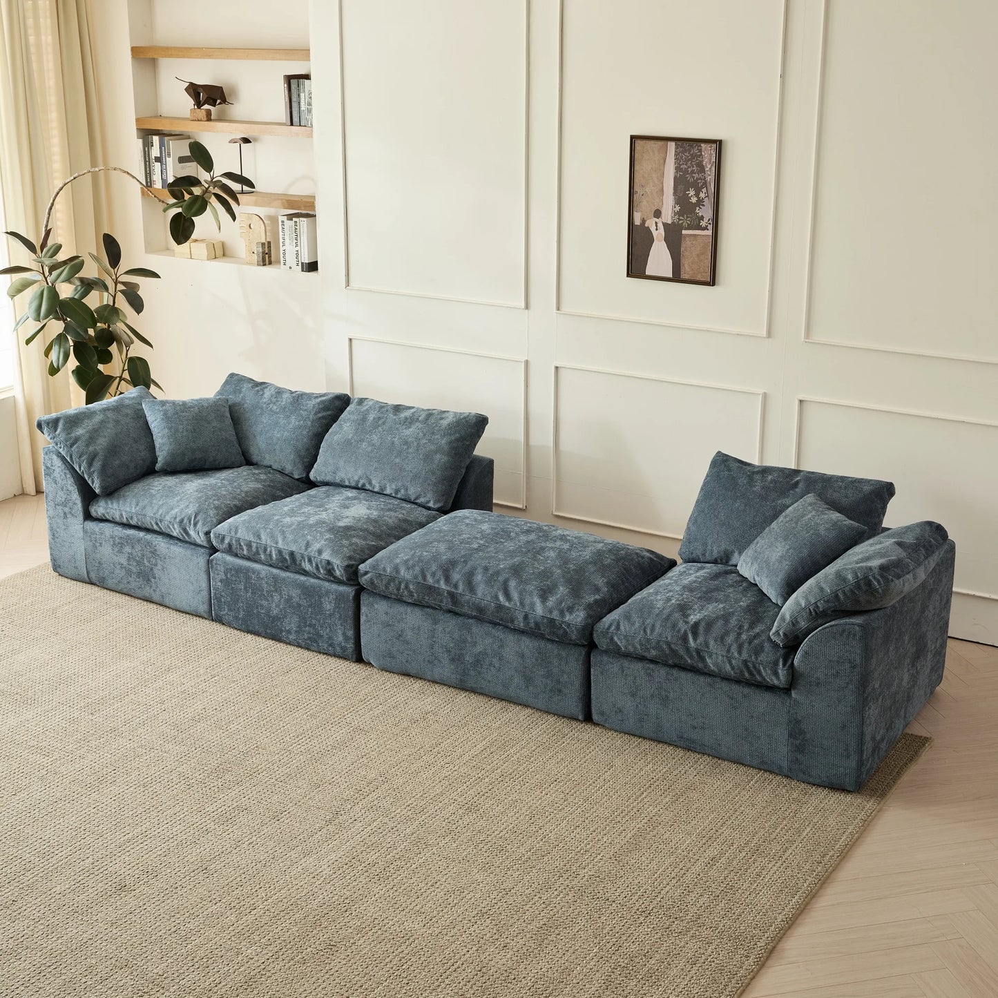 109" Modern Cloud L-Shaped 3-Seater