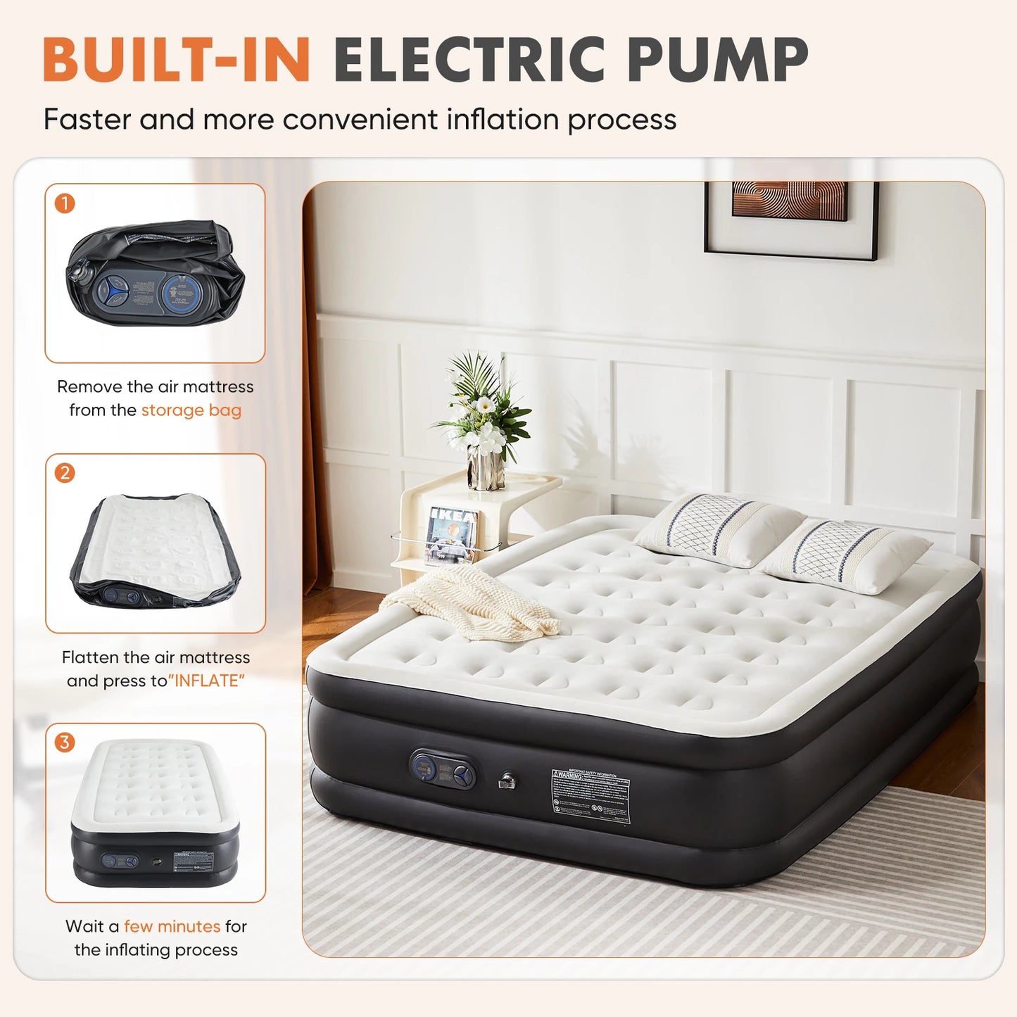 JHK Queen Twin Size Air Mattress Blow Up