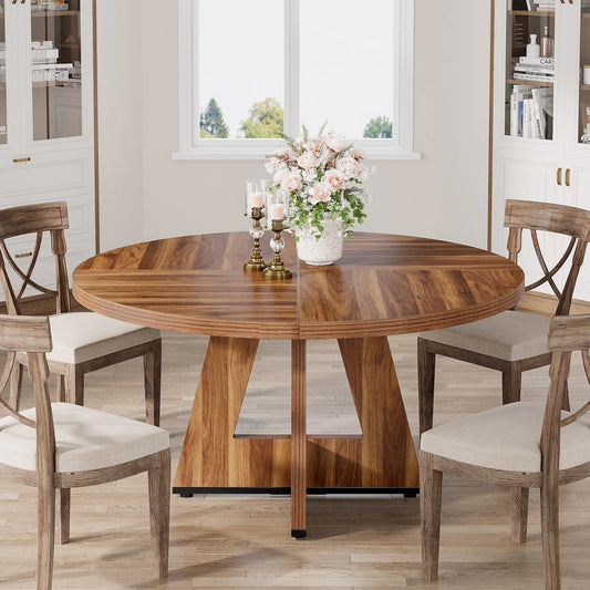 Tribesigns Round Dining Table for 4, 47 Inch