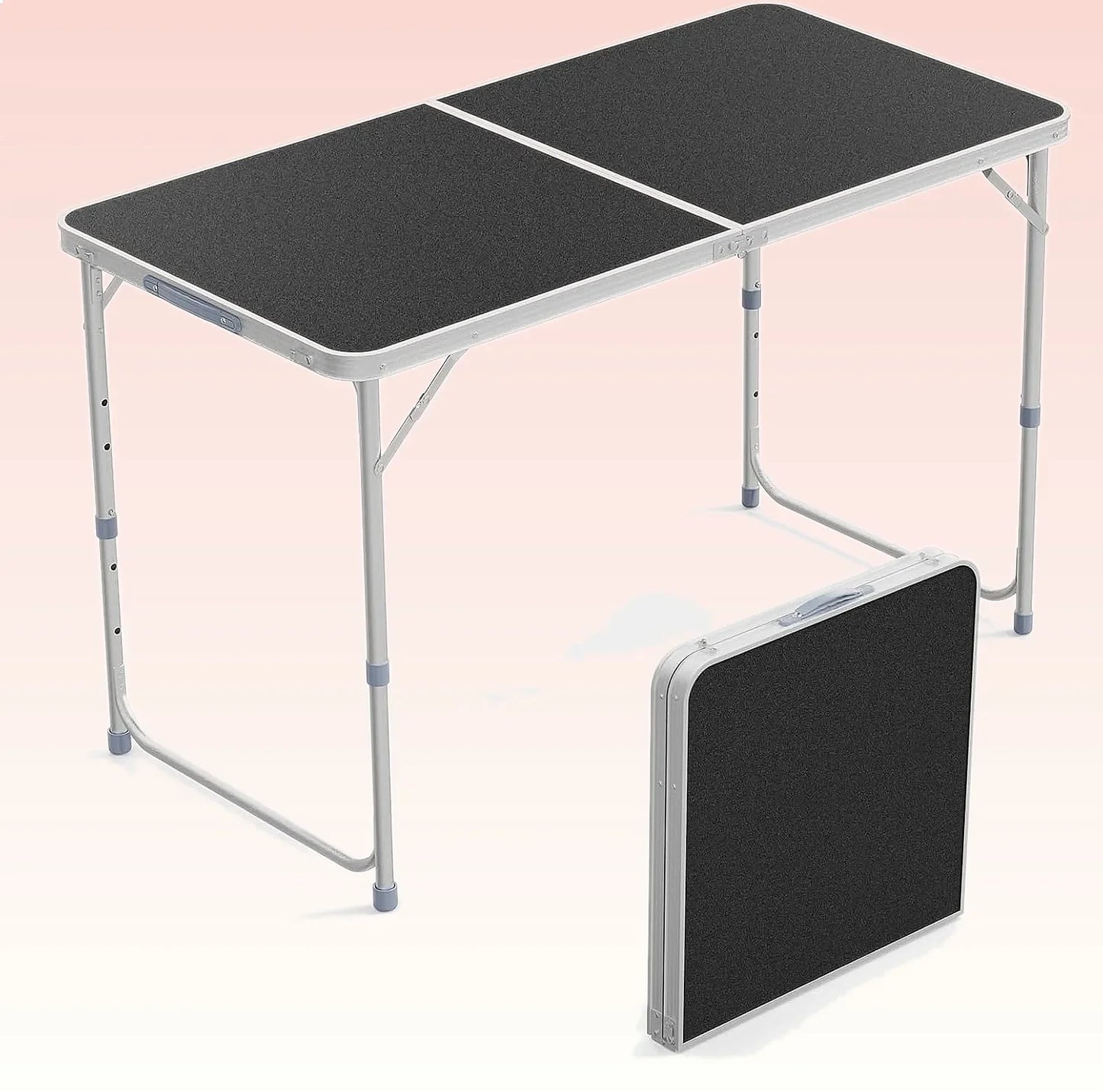 VINGLI 4FT White Folding Table Adjustable Height