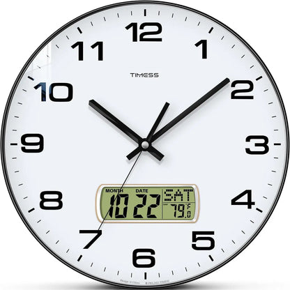 TIMESS Calendar Wall Clock,3 Sizes 4 Colors Optional