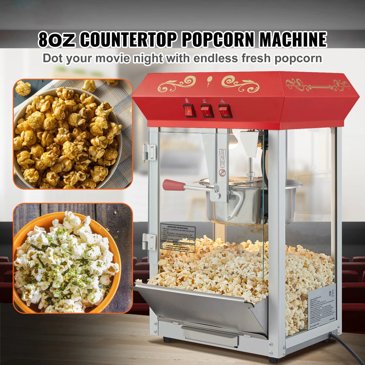 SucceBuy 8/12Oz Electric Popcorn Maker