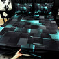 3pcs Cool Technology Digital Printing Material Plaid Fitted Sheet