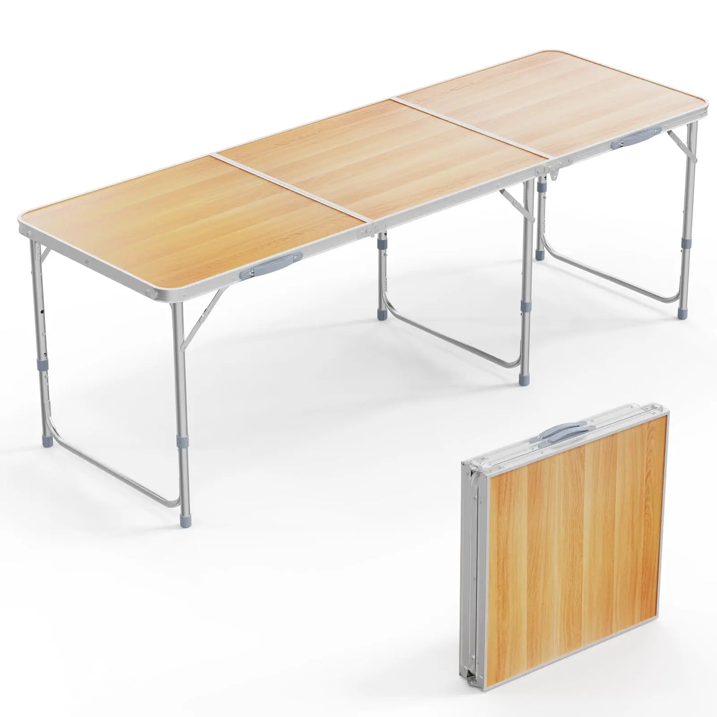 VINGLI 4FT White Folding Table Adjustable Height