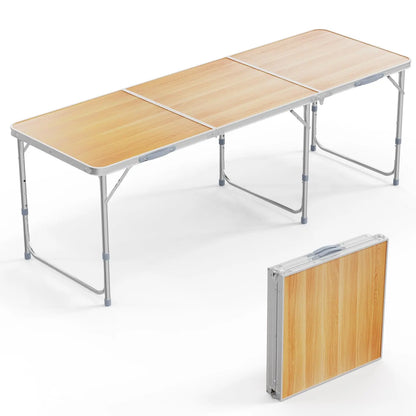 VINGLI 4FT White Folding Table Adjustable Height
