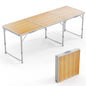 VINGLI 4FT White Folding Table Adjustable Height