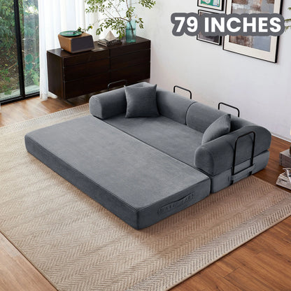 79'' Boneless Couch Foldable Convertible Futon
