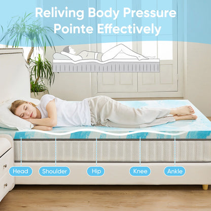 JHK 2-3 Inch Memory Foam Mattress
