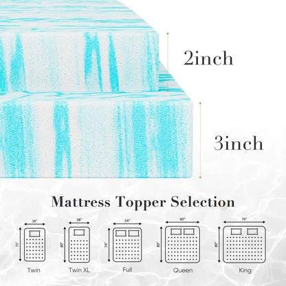 JHK 2-3 Inch Memory Foam Mattress